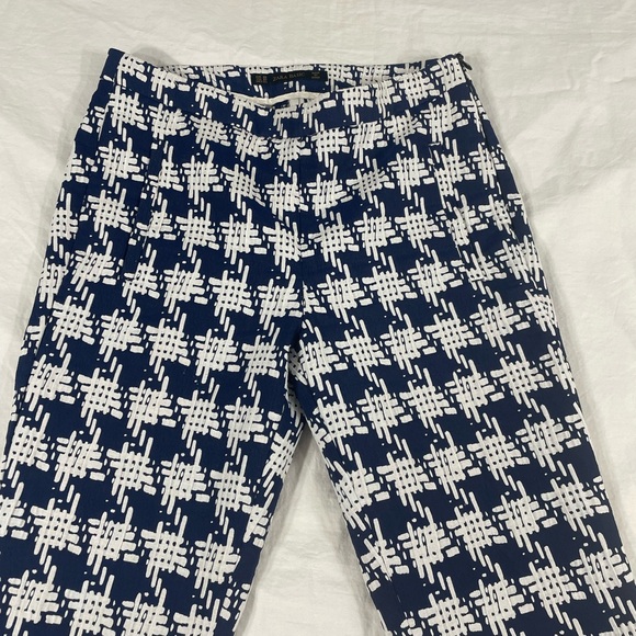 Zara Basic Women Blue Pattern Size Zipper Skinny Pants Size XS - Picture 5 of 10